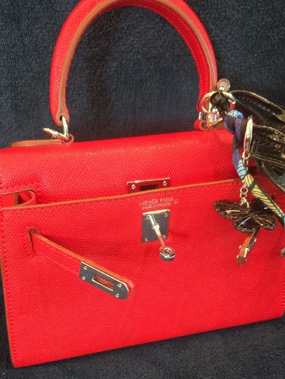 Classic Red Structured Top-Handle Satchel